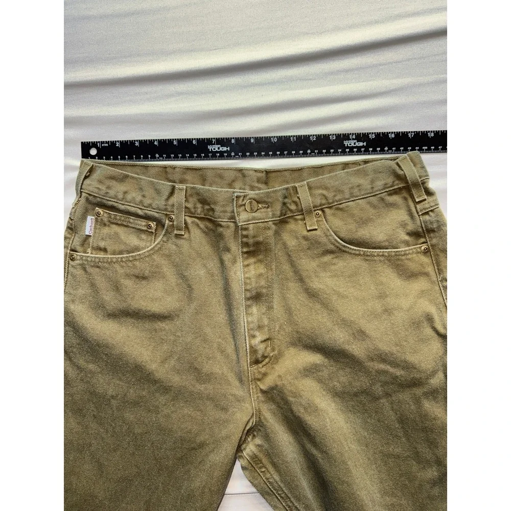 Carhartt B161BRK Mens Traditional Fit Work Jeans Bark Brown 38x32 Denim Pants